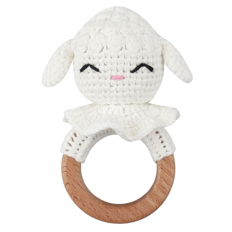 Vòng Đeo Tay Lục Lạc Đan Len Cotton Mềm Mại Giúp Bé Mọc Răng