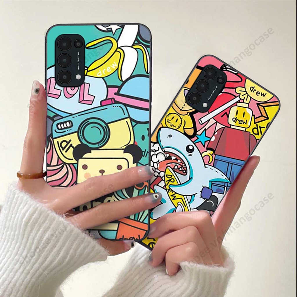 Ốp lưng điện thoại Oppo Reno5 4G / Reno5 5G / Reno 5 drew, kaws, bape cao cấp, vỏ ốp rẻ đẹp