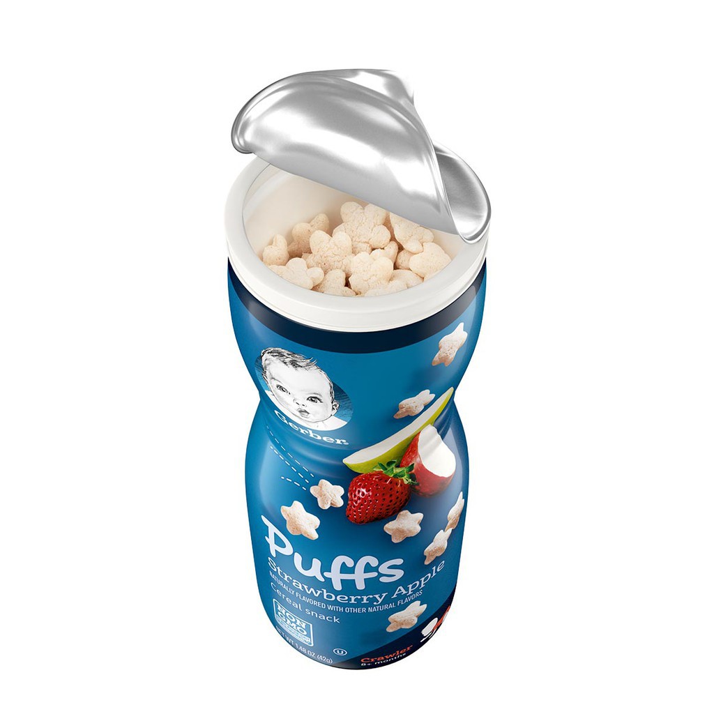 Bánh Gerber Puffs đủ các vị, bánh ăn dặm Gerber cho bé từ 8 tháng tuổi 42gr