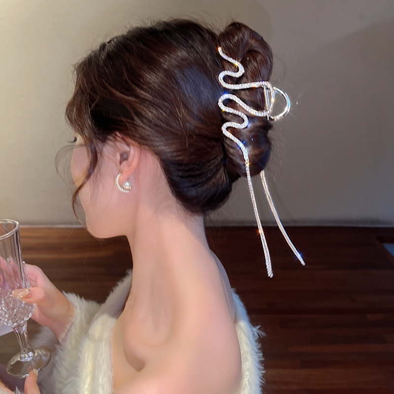 Kẹp Tóc Tua Rua Cố Định Đường Cong Lớn Phong Cách Hàn Quốc Cho Nữ