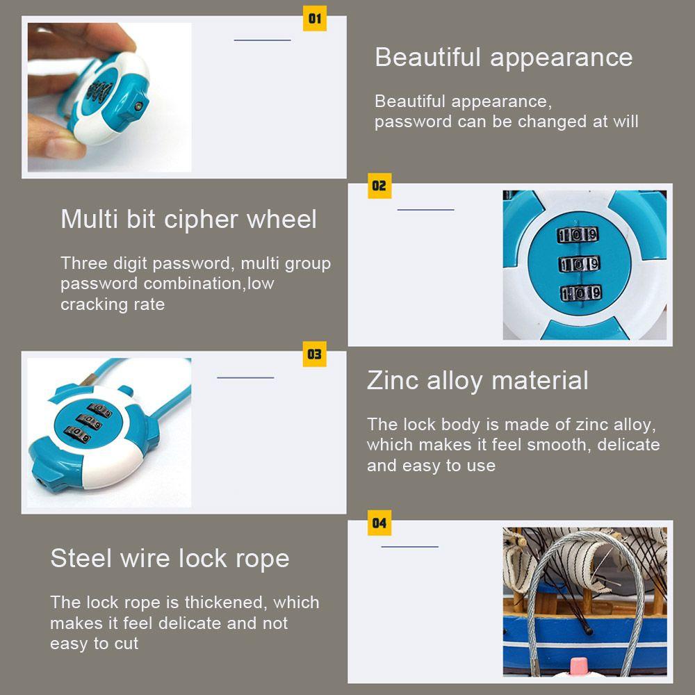 Ổ Khóa Mật Khẩu Mini Chống Trộm Đa Năng Họa Tiết Hoạt Hình Dễ Thương