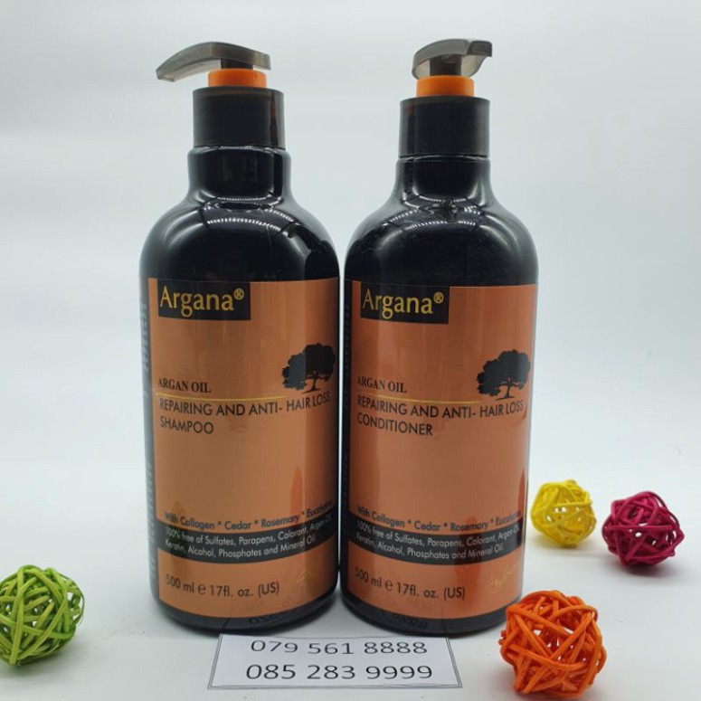 Hàng Chuẩn Công Ty Cặp Dầu Gội Dầu Xả Phục Hồi Và Ngăn Ngừa Rụng Tóc Argana 500ml | BigBuy360 - bigbuy360.vn