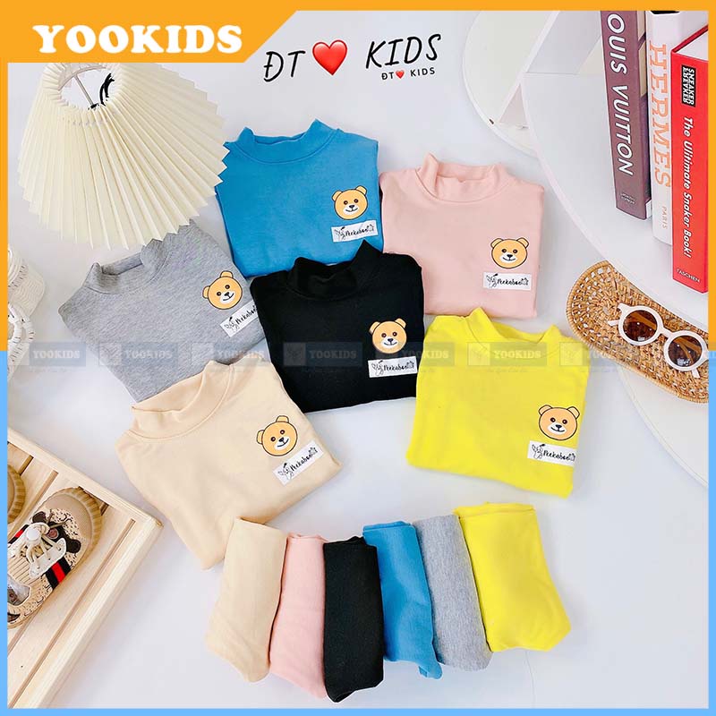 Quần áo thu đông cho bé YOOKIDS chất cotton zip hàn co giãn 4 chiều và giữ ấm cực tốt cho bé trai bé gái 1 2 3 4 tuổi