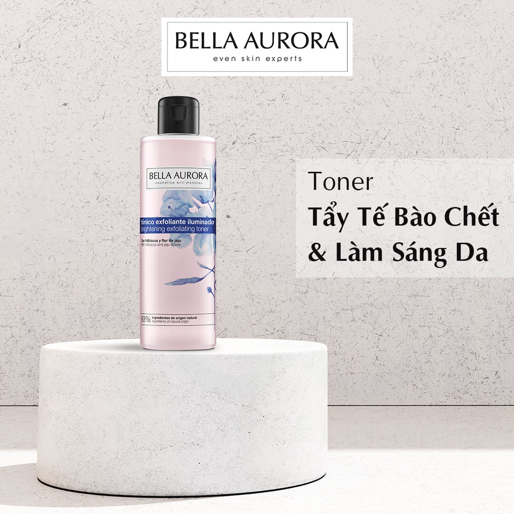 Toner Tẩy Tế Bào Chết & Làm Sáng Da Bella Aurora Exfoliating Brightening Toner (200ml)