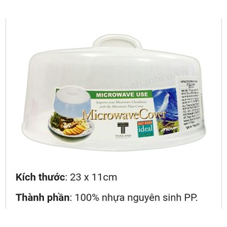 Bộ khay nhựa tròn và nắp đậy dùng hâm nóng đồ ăn trong lò vi sóng