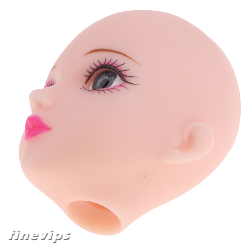 Ball-Jointed Doll Girl Head with Gray Eyes for 1/6 BJD Doll Body Parts Accs