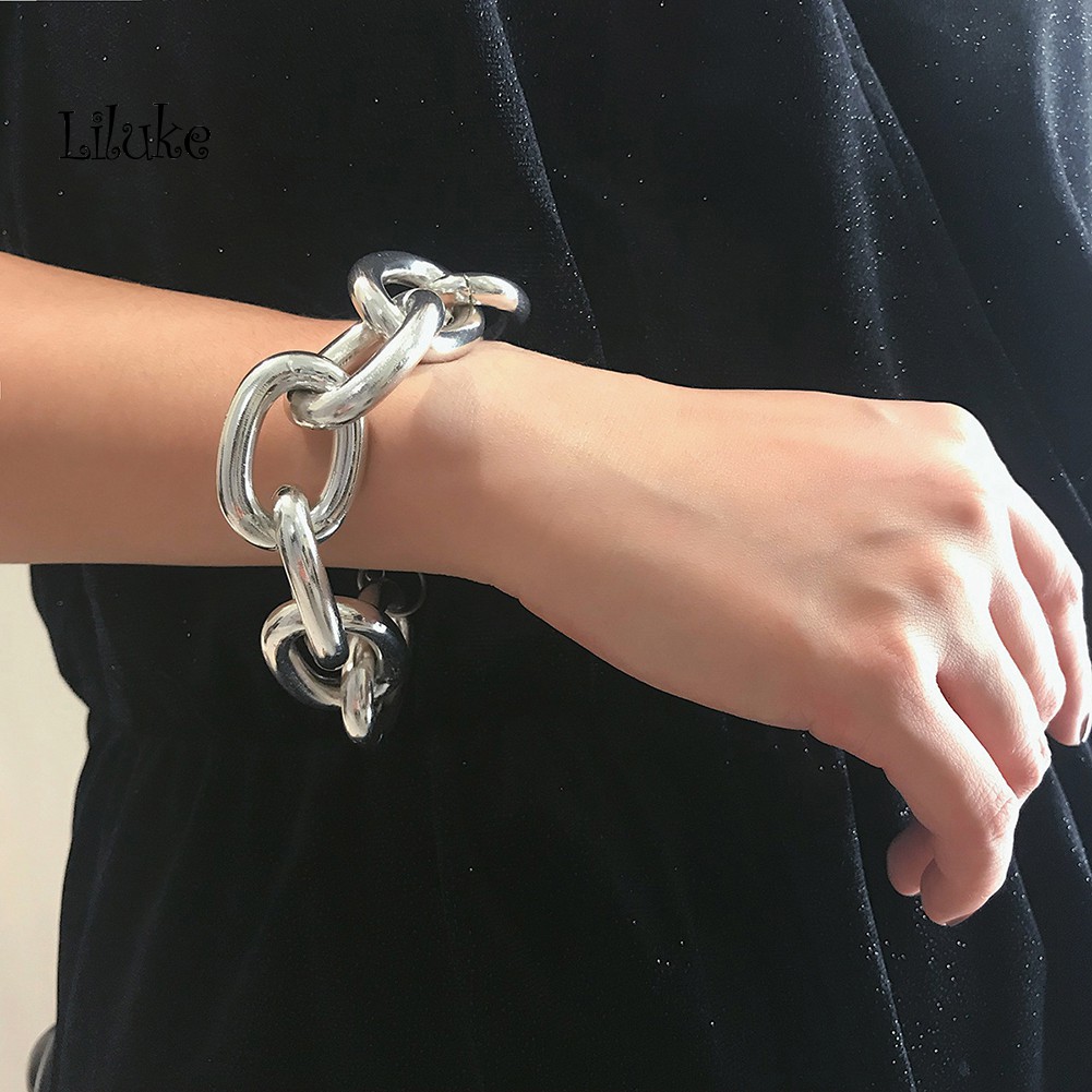Vòng Cổ Choker Dây Xích Bản Lớn Cá Tính Cho Nữ