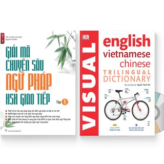 Sách - Combo: Giải mã chuyên sâu ngữ pháp HSK giao tiếp (tập 1) + Từ điển hình ảnh Tam Ngữ Trung Anh Việt + DVD quà tặng