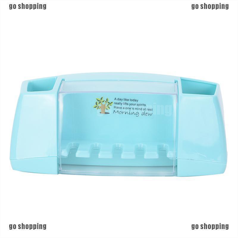 {go shopping}Multifunctional toothbrush holder storage box bathroom accessories suction hooks