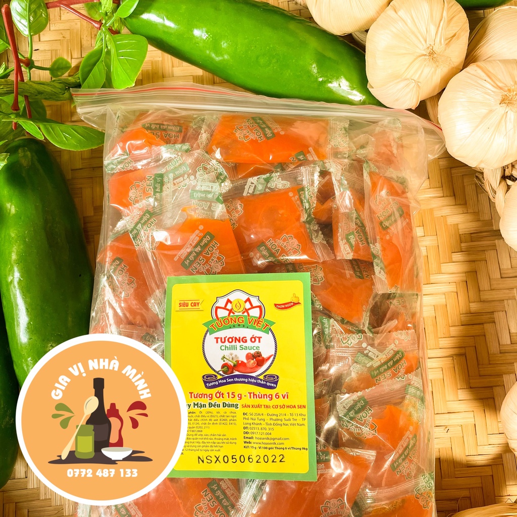 TƯƠNG ỚT HOA SEN DẠNG GÓI  100gói/15G