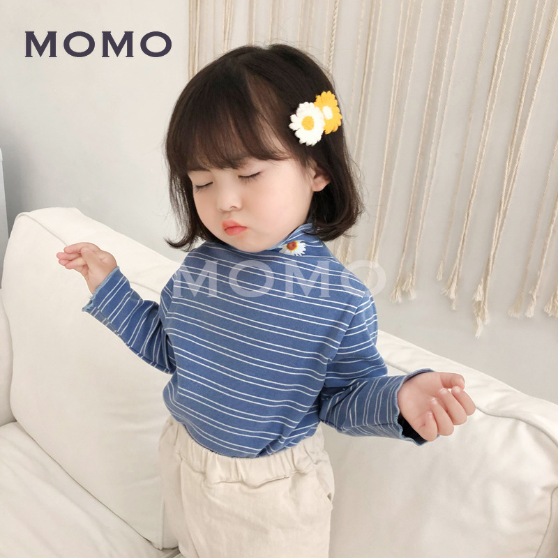 Áo Lót Nhung Ấm Áp Kẻ Sọc Xinh Xắn Hợp Thời Trang Cho Bé 2-8 Tuổi