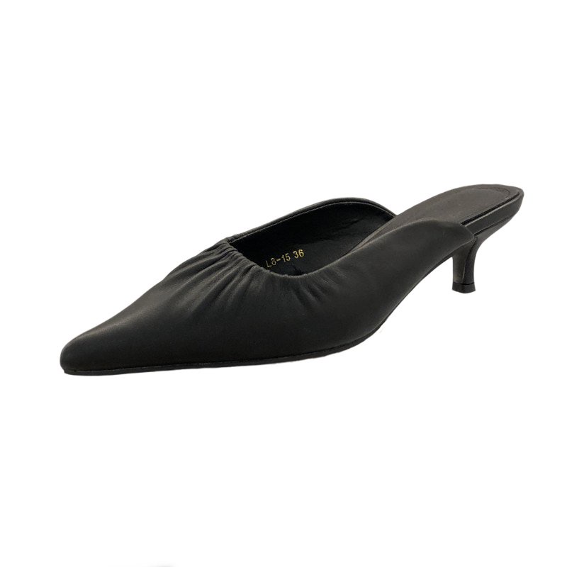 Dép Mũi Nhọn Gót Vừa Xếp Ly Thời Trang Mùa Hè Mới Cho Nữ