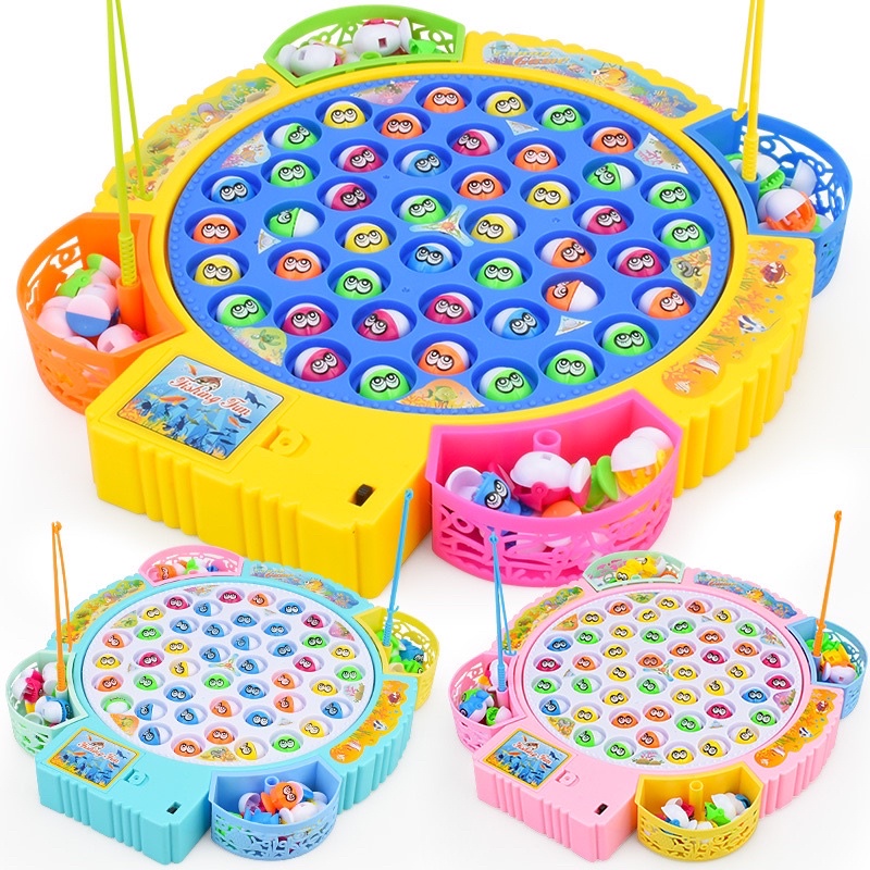 Bộ đồ chơi câu cá 45 con đĩa xoay có nhạc fishing -Trò chơi giáo dục cho bé trai và bé gái