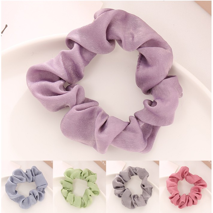 Dây buộc tóc scrunchies, dây cột tóc chun buộc tóc nữ màu trơn dễ thương thời trang Hàn Quốc P63 - VHT SHOP