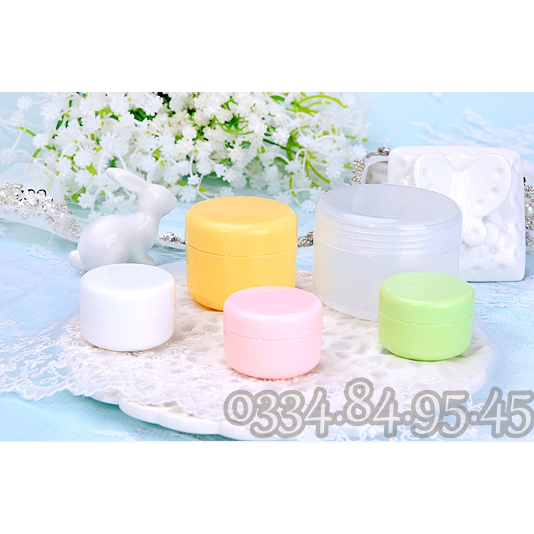 Hũ  PASTEL chiết mỹ phẩm loại XỊN 10g 20g 30g 50g 100g nhiều màu - Hũ nhựa đựng kem body du lịch.