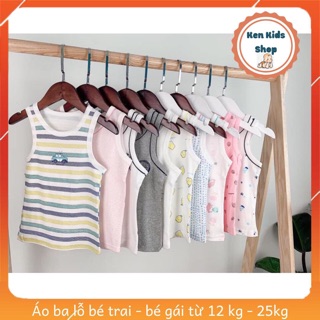 Áo Ba Lỗ Bé Trai 💖 Bé Gái Cotton mềm mại hàng Quảng Châu cho bé 11-25kg