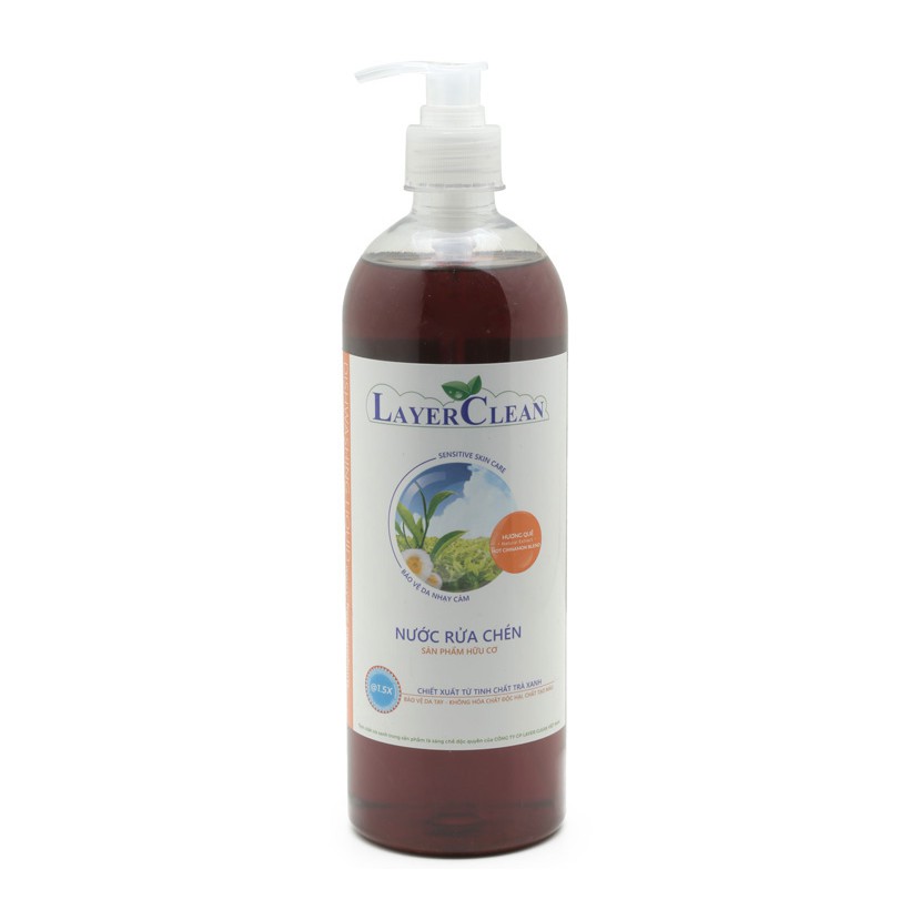 Nước rửa chén bát hữu cơ đậm đặc Layer Clean hương quế 800ml