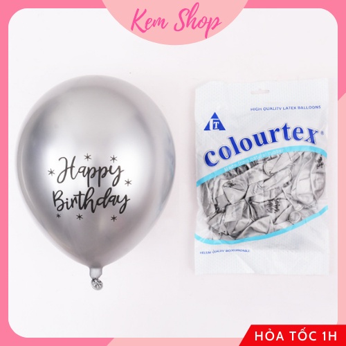 Bóng tròn siêu nhũ in chữ Happy Birthday size 12'' trang trí sinh nhật - K240