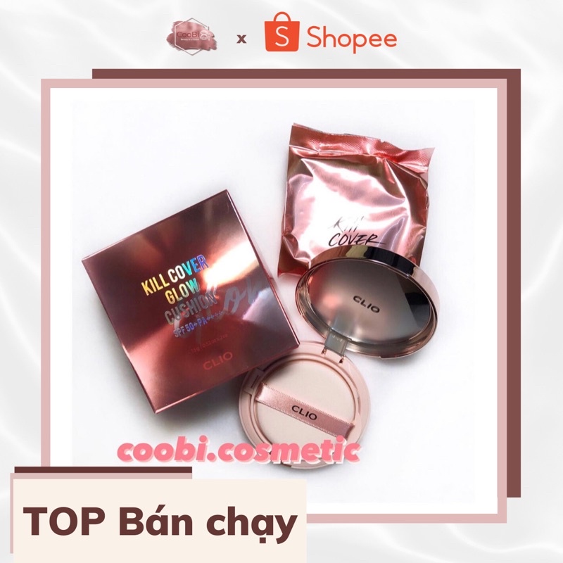 [Auth đủ bill] Cushion Clio Founwear, Stay Perfect, Glow, Pink Glow phấn nước kèm lõi