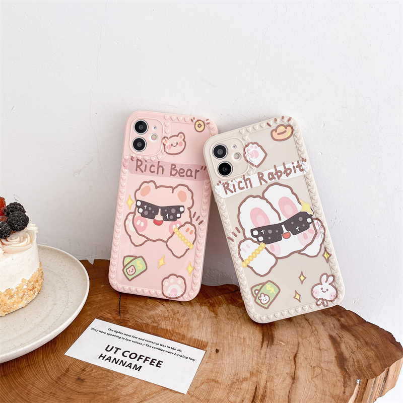 Ốp điện thoại mềm hình thỏ gấu cho iPhone 13 Pro Max 12mini 11/12 Pro Max 7Plus 8plus xr xs xsmax 6 Plus | BigBuy360 - bigbuy360.vn