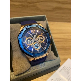 Đồng hồ nam guess blue silicone strap rose gold tone gw0263g2