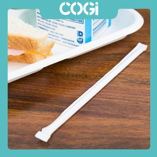 6 ống hút giấy Phi 6 | Phi 8 | Phi 12 BỌC MÀNG dùng 1 lần COGIGROUP  k3