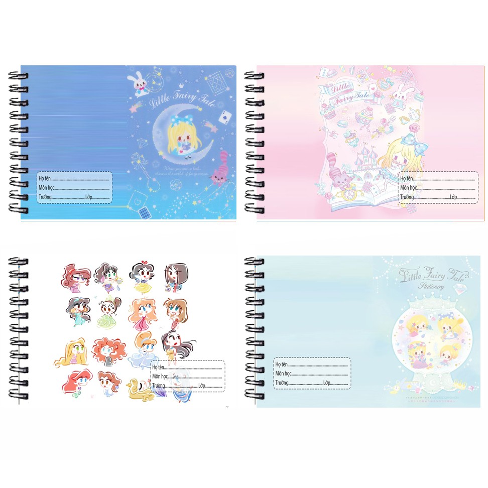 Vở vẽ công chúa hoạt hình lò xo A5 VV5I9 20 tờ thần tượng kpop hoạt hình cute dễ thương