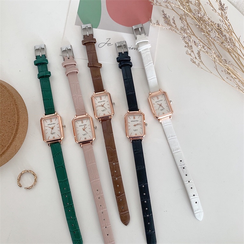 Đồng hồ nữ LaCy Watch đồng hồ đeo tay dây da mặt chữ nhật vạch số style retro DHDK0001 | BigBuy360 - bigbuy360.vn