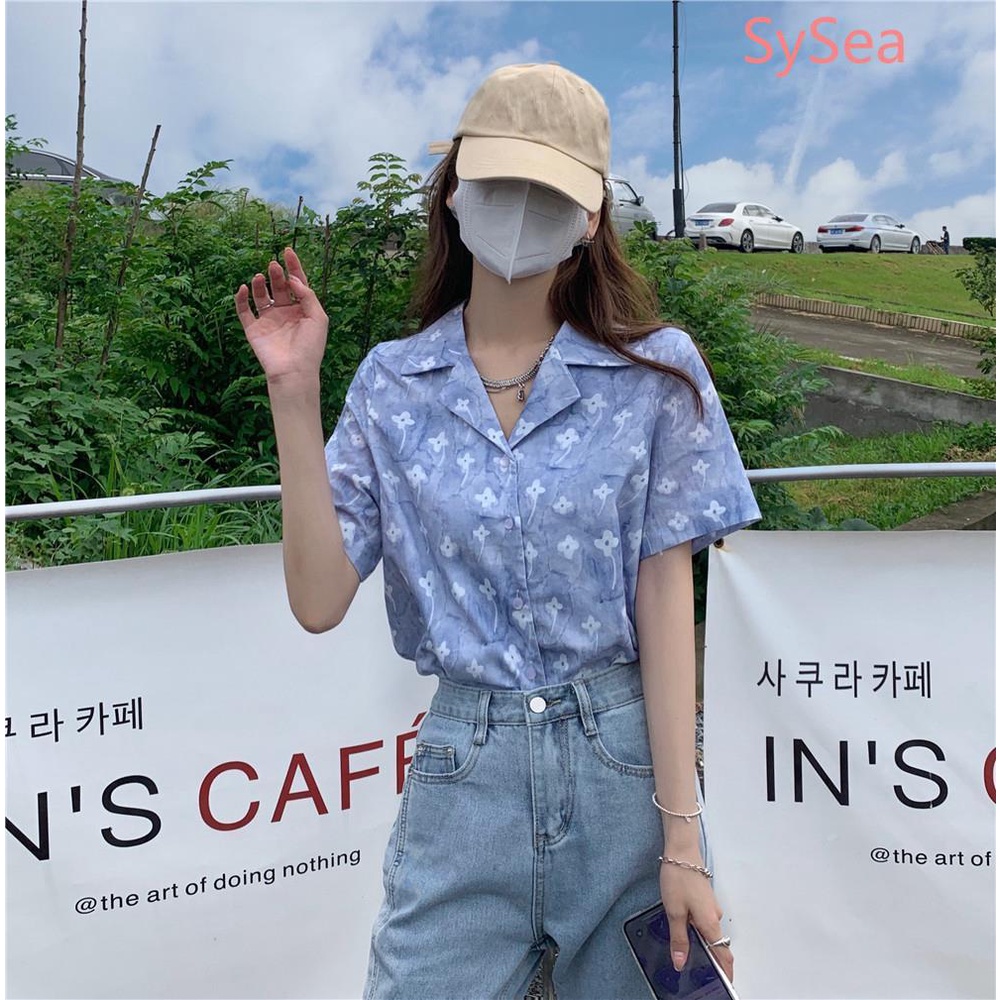 Áo Sơ Mi Ngắn Tay Họa Tiết Hoa Thời Trang Mùa Hè Cho Nữ