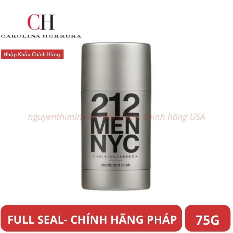 Lăn khử mùi nước hoa dành cho nam 212 MEN NYC Carolina Herrera (75g) Pháp