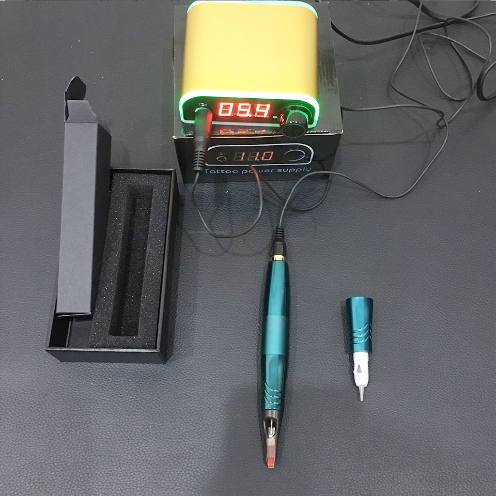 Máy pen phun xăm mini 5.0 2 đầu loại 1, máy phun xăm pen chính hãng