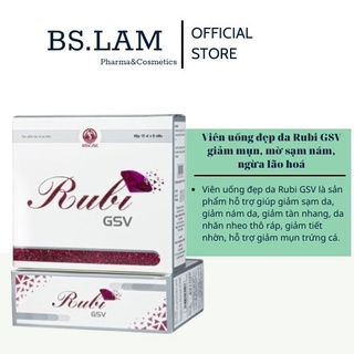 Viên uống đẹp da Rubi GSV trắng da giảm mụn nám - 60 viên