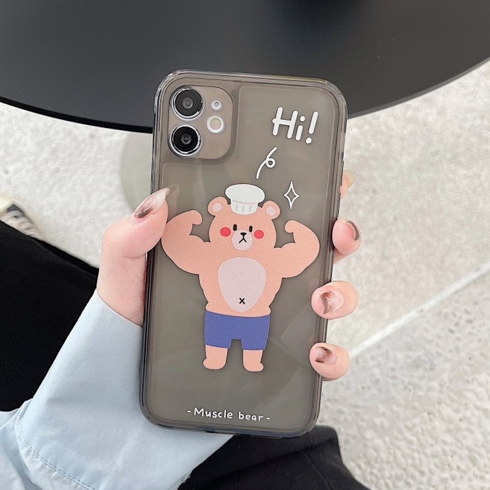 Ốp điện thoại silicon mềm hình gấu oval cho iPhone13/13pro/13promax 12/12pro/12promax 11/11pro/11promax X/XS XR XSMAX 7/7Plus 8/8Plus iPhone6/6Plus/6s/6sPlus