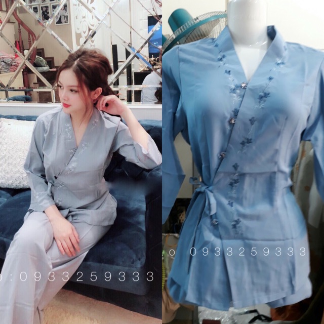 Đồ Lam Đi Chùa # Mẫu Xéo Nơ # Quần Áo Nữ # Đồ Bộ