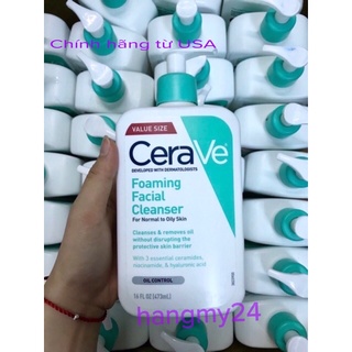 Sữa rửa mặt Cerave Foaming Facial Cleanser 473ml( hàng Mỹ)