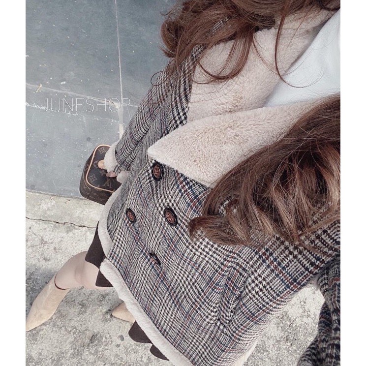 [Có Sẵn] ÁO KHOÁC  DẠ KẺ CARO LÓT LÔNG CAO CẤP LOẠI 1 | BigBuy360 - bigbuy360.vn