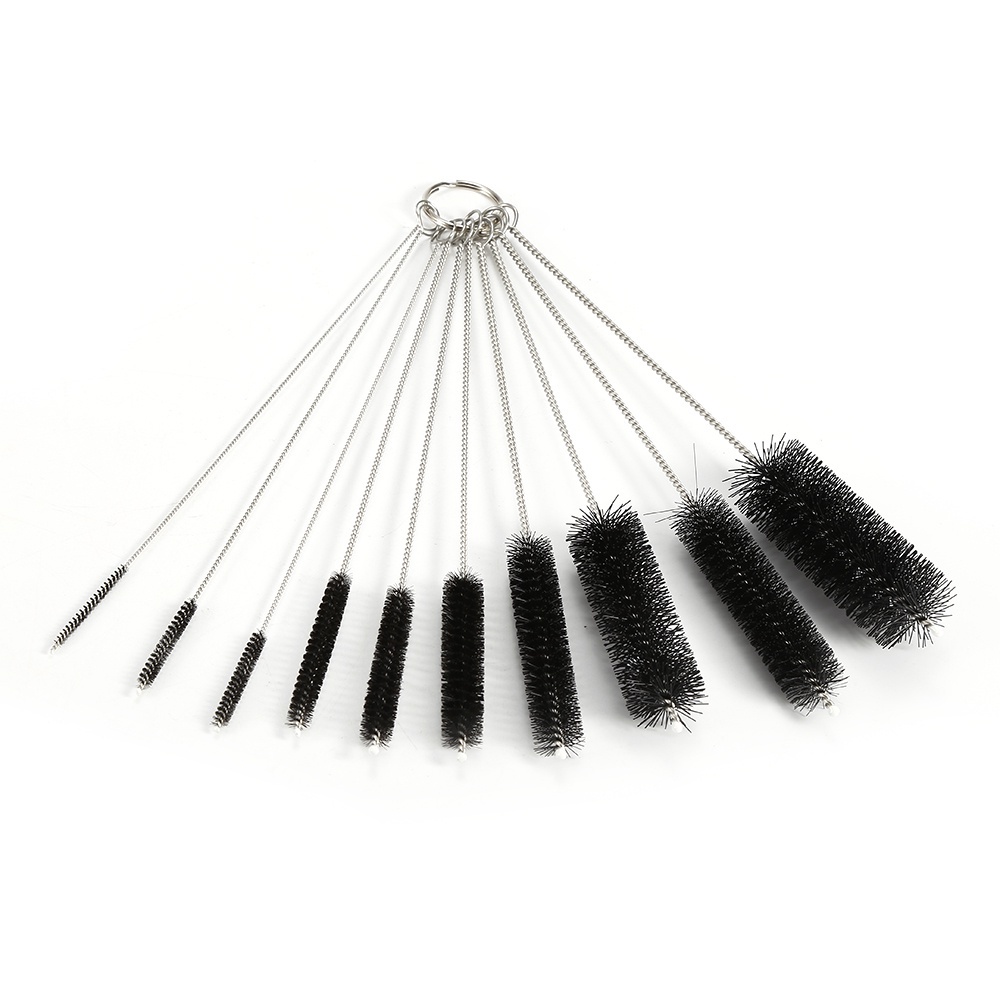 Bộ 10 cọ vệ sinh ống hút kim loại / inox / nylon thân thiện với môi trường có thể tái sử dụng
