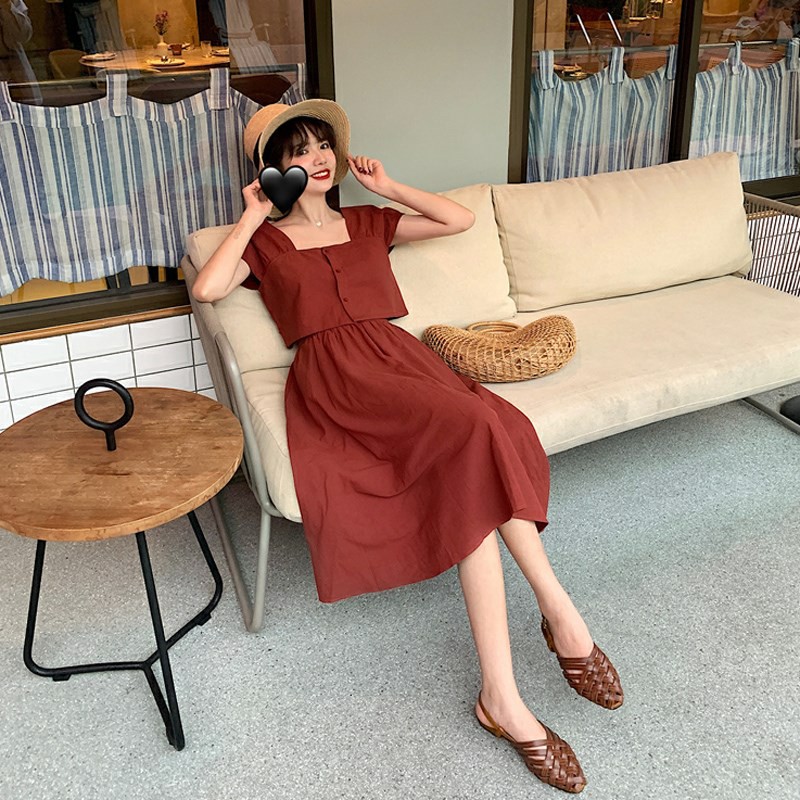 Set Váy + Crop  top đi biển, dạo phố cực xinh
