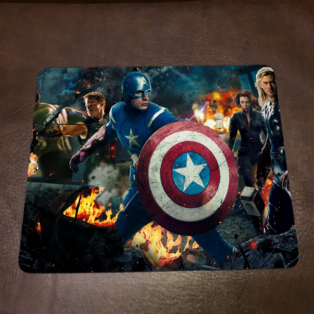 Lót chuột máy tính Marvel CAPTAIN - Mẫu 2 Mousepad cao su êm ái, nhận in theo yêu cầu