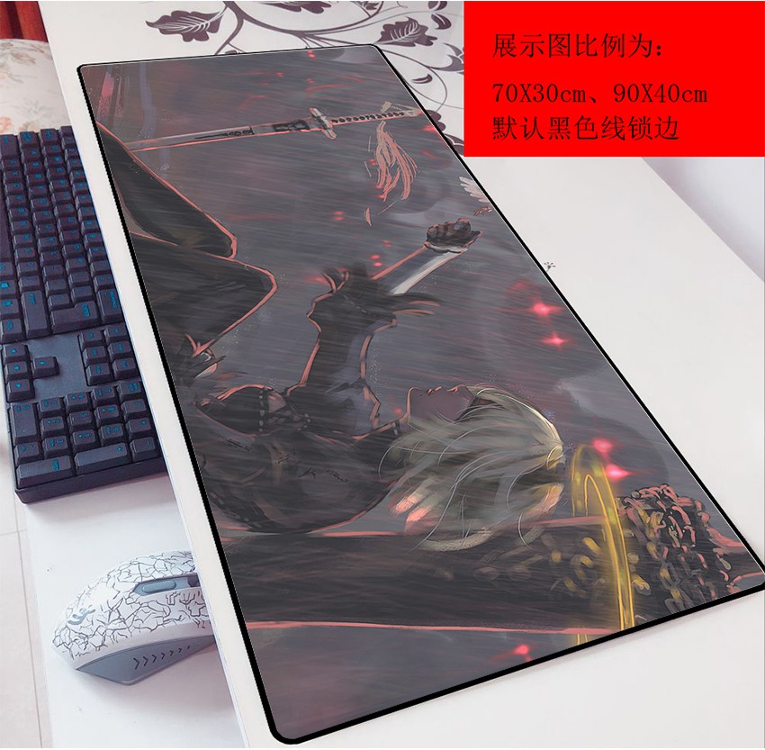 Miếng Lót Chuột Và Bàn Phím 9s Nier Automata 2b Anime Cỡ 90x30 Cỡ 3mm