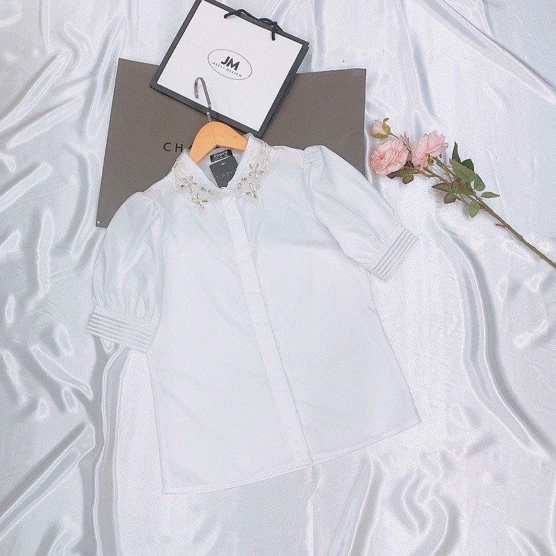 [Mã FASHIONWM19 hoàn 15% tối đa 30k xu đơn 150k] BÁN SỈ ÁO SƠ MI CỔ REN ĐÁ MÀU TRẮNG CHO NỮ | BigBuy360 - bigbuy360.vn
