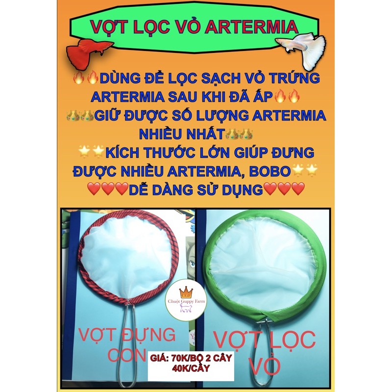 Bộ vợt lọc vỏ Artermia,vớt Bobo - Dùng để tách vỏ trứng Artermia và Vớt bobo