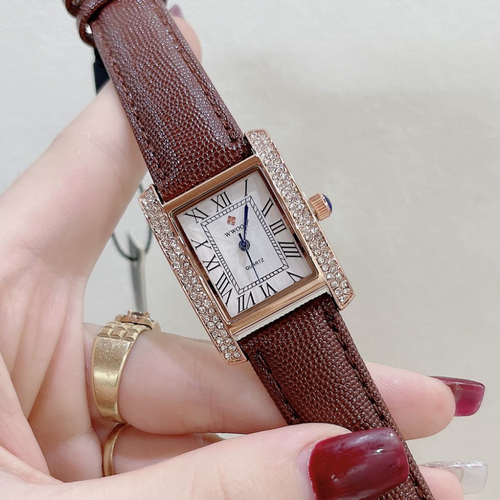 Đồng hồ nữ WWOOR, dây da mềm, hàng full box, thẻ bảo hành 12 tháng - DONGHO.WWOOR