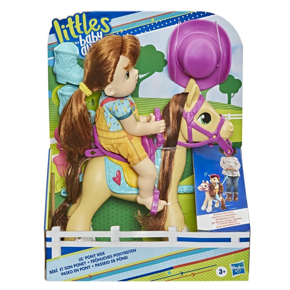 Littles by Baby Alive, Lil’ Pony Ride, Little Mandy Doll and Pony with Push-Stick E9382 Búp Bê Đồ Chơi Lil 'Pony Ride, Little Mandy Pony Với Núm Đẩy E9382