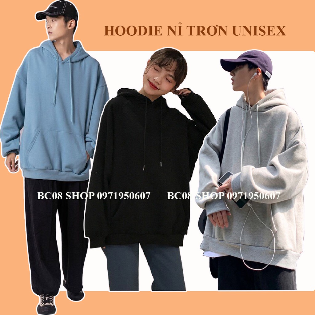 Áo Khoác Nỉ Hoodie Nỉ Unisex Form Rộng mũ 2 lớp (Nhiều Mẫu)