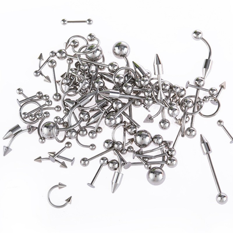 Set 85 Khuyên tai, môi, mũi, rốn Thép Titan 316L Không Rỉ - Bim's House