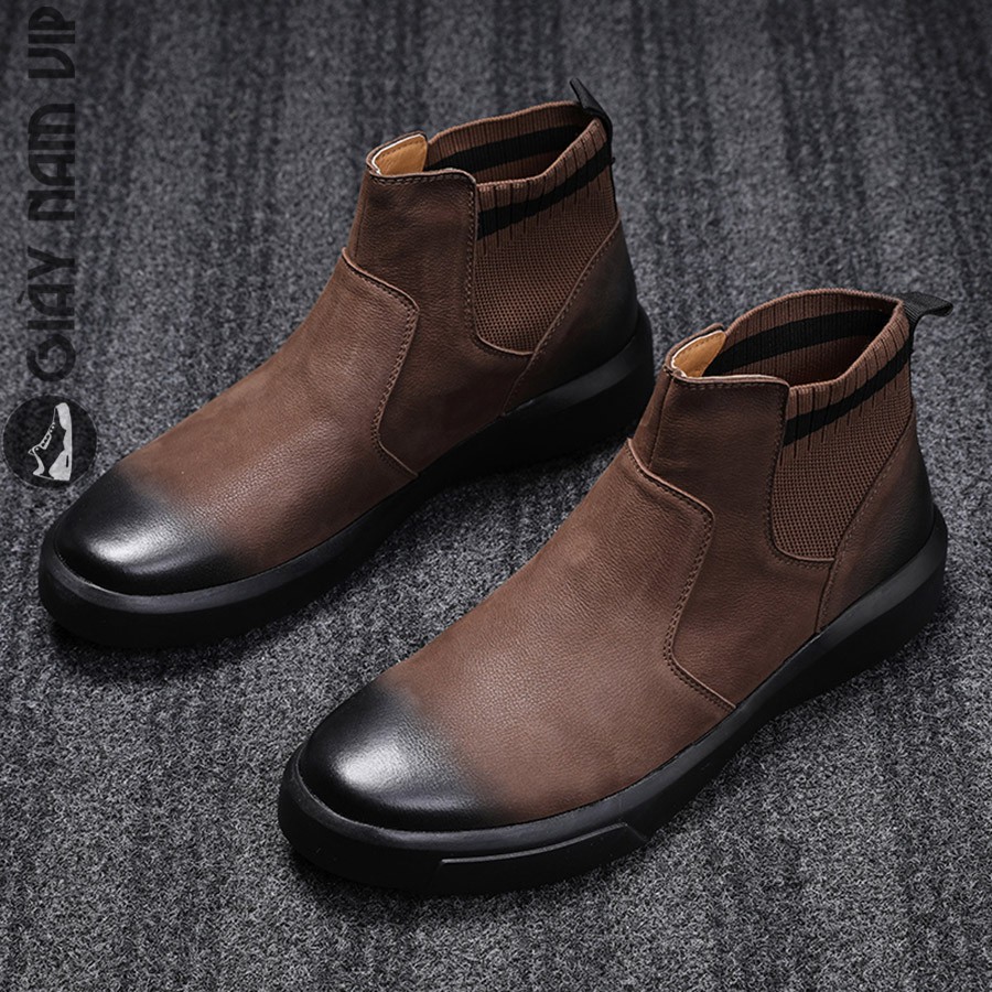 Giày Bốt Da Bò Nam - FREESHIP - Giày Thời Trang Nam Chelsea Boot Độc Đáo Thanh Lịch GNK101 | BigBuy360 - bigbuy360.vn