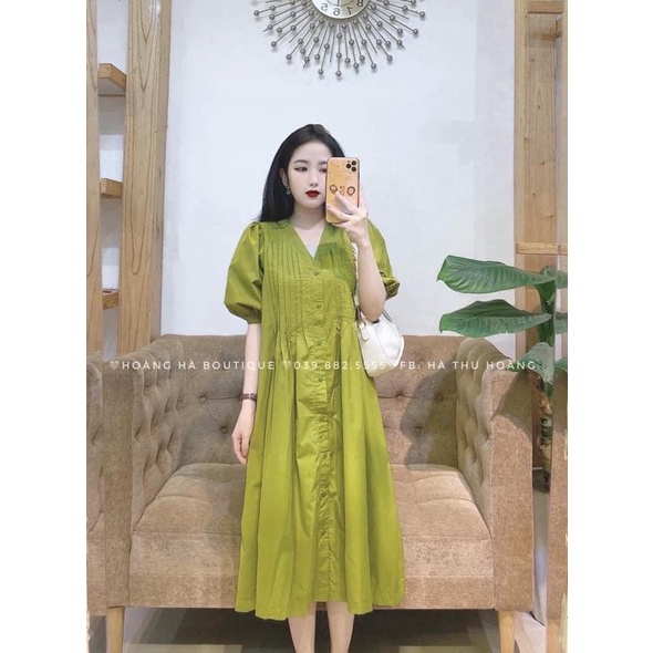 Váy babydoll xếp ly dọc dáng dài hàng hot girl