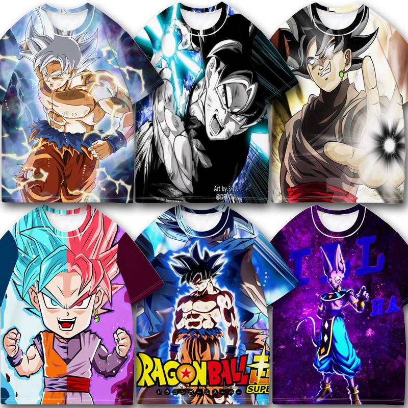 Áo Thun Tay Ngắn HT3 Họa Tiết Hoạt Hình Dragon Ball Super Goku Kích Thước TH3 Cho Nam Và Nữ