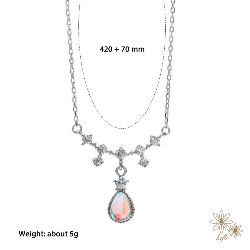 Dây Chuyền Mặt Đá Mặt Trăng Hình Giọt Nước Thời Trang Sang Trọng Cho Nữ